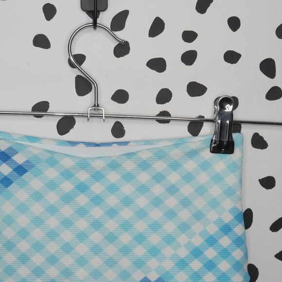 L*Space Portia Blue Picnic Plaid High Waist Bikini Swim Bottoms - Picture 5 of 8